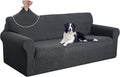U-NICE HOME Oversized Stretch Couch Cover Slipcover, Dark Grey | 3 Cushion Sofa by U-NICEHOME