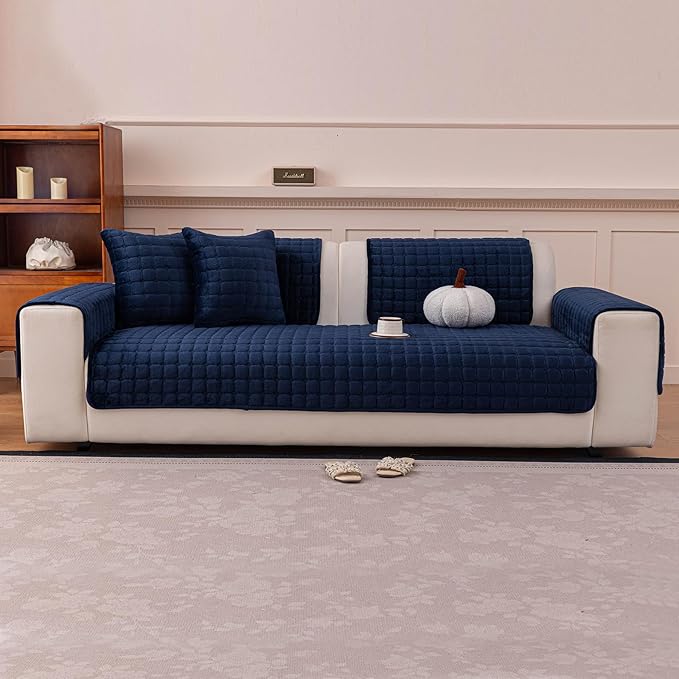 Velvet Couch Cover, Plush Sectional Sofa Cover Washable, Anti Slip Sofa - Image 7