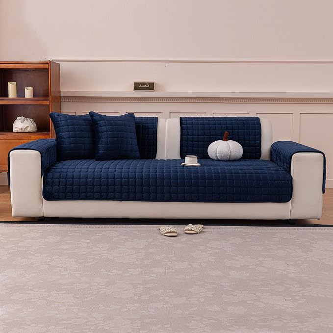 Velvet Couch Cover, Plush Sectional Sofa Cover Washable, Anti Slip Sofa - Image 7