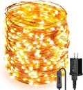 Moobibear Ultra Long LED String Lights 164ft 500 LEDs Copper Wire Lights, UL Listed Plug in Warm White Fairy Lights with ON/Off Switch for Bedroom Patio Wedding Party Valentines Day Decor