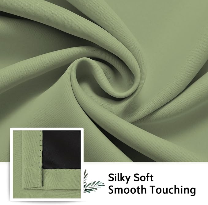 SimpleHome Sage 100% Blackout Curtains Room Darkening Living Room 72 Inch | - Image 7