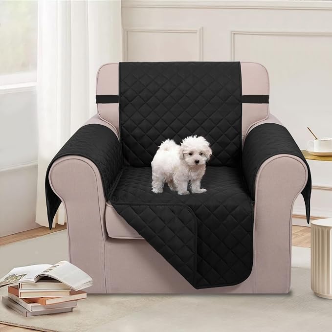 U-NICE HOME Reversible Recliner Chair Covers, Pet Friendly, Elastic Straps - Image 2