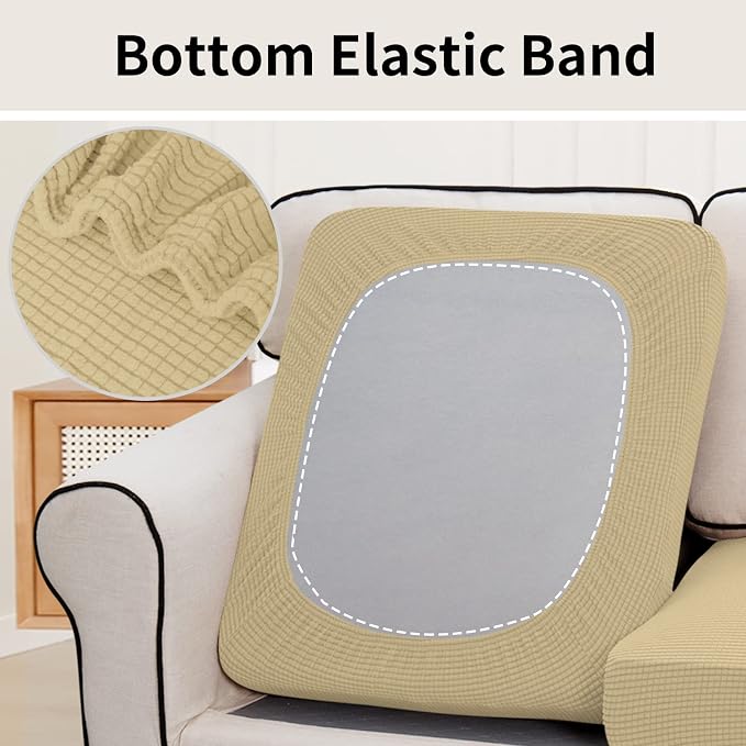 Easy-Going Stretch 3 Pieces Couch Cushion Cover - Image 4