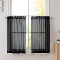 Simplebrand Black Sheer Kitchen Cafe Curtains by Simplebrand