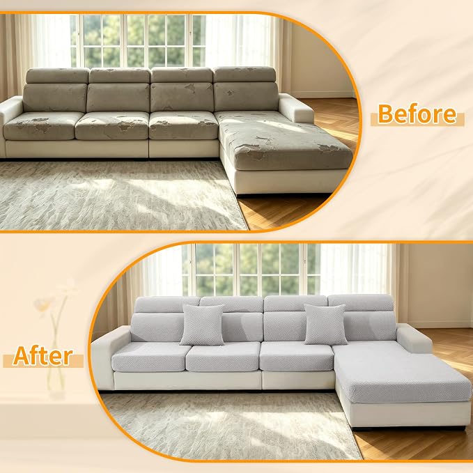 XINEAGE Couch Cushion Covers, Loveseat Sofa Seat Slipcovers - Image 7