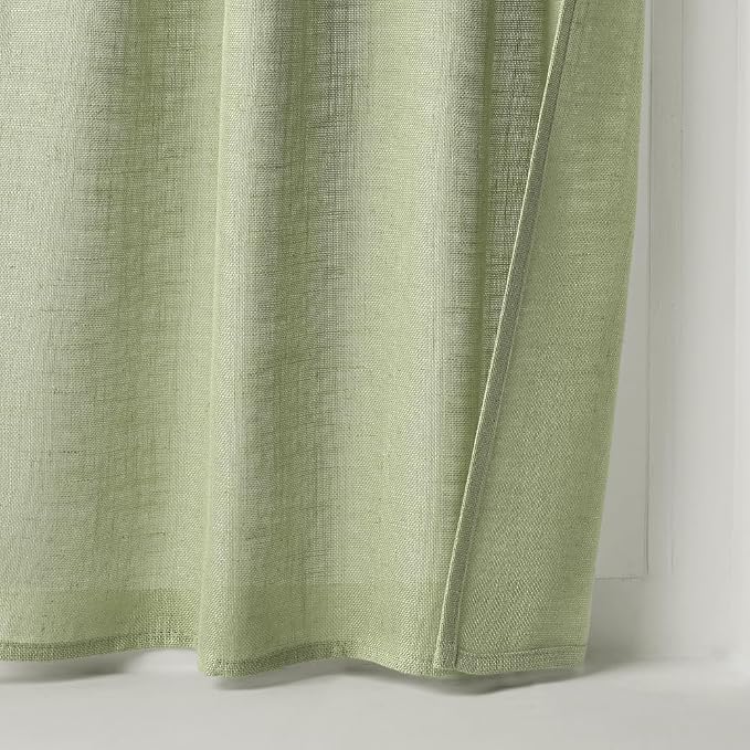 MIULEE Sage Green Kitchen Curtain 24 Inches Length 2 Panels Farmhouse | Soft - Image 7