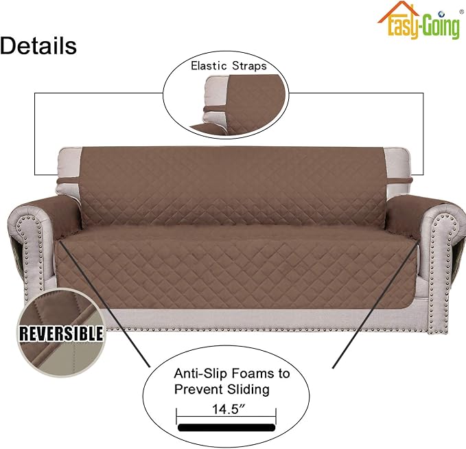Easy-Going Reversible Couch Cover, Small Chair, Water Resistant Furniture Mat - Image 3