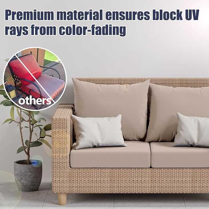 8Pcs Outdoor Cushion Covers, Stretch Patio Furniture Couch Chair Slipcovers | - Image 7