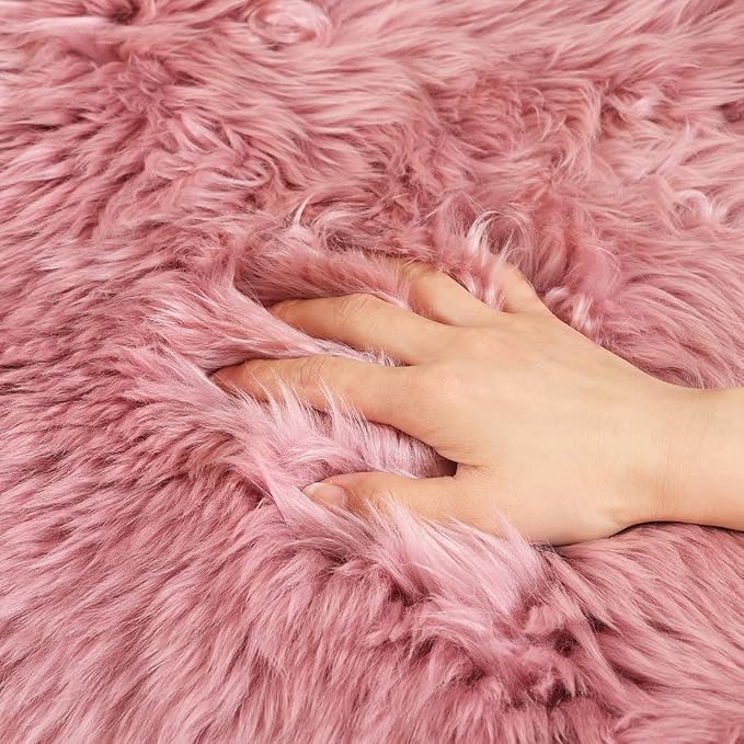 LLB Genuine Sheepskin Area Rug Wool Rug Fur Carpet Fluffy Shaggy Fur Rug - Image 3