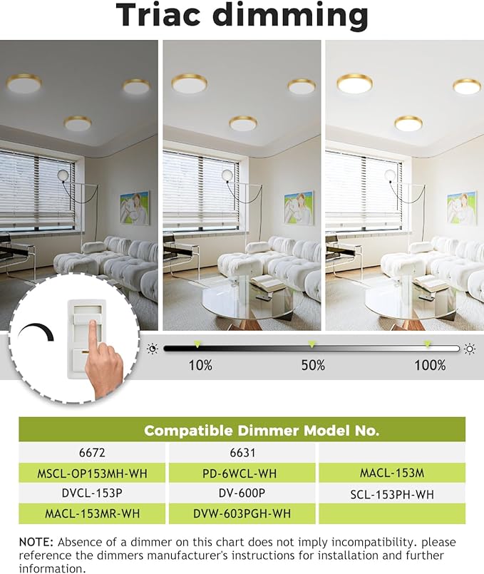 hepside 1Pack Dimmable Flush Mount Ceiling Light Fixture Golden, 3CCT Selectable 3000/4000/6500K Ceiling Lamp, 7.5INCH 15W 1500LM Low Profile Light for Bedroom, Kitchen, Bathroom, Hallway