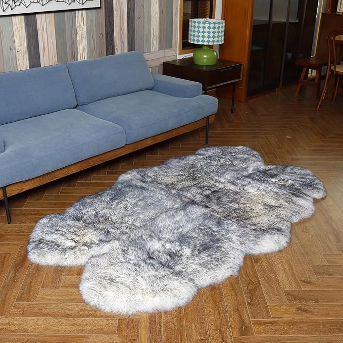 LLB Genuine Sheepskin Area Rug Wool Rug Fur Carpet Fluffy Shaggy Fur Rug - Image 3