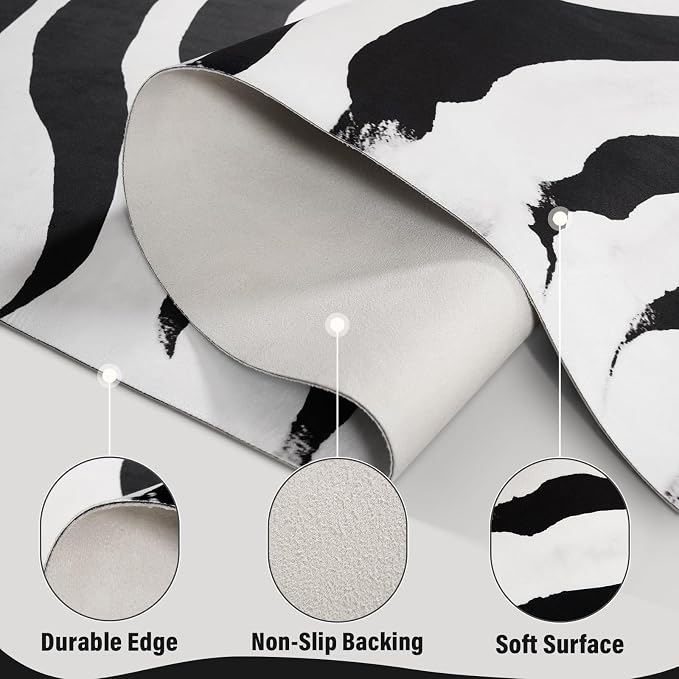 Faux Zebra Rug, Large Zebra Print Rug Animal Hide Rugs, 7 x 6.2 Ft | Print Hide - Image 6