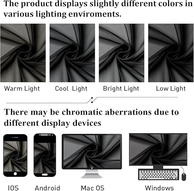 Black Sheer Curtains 78 Inches Long 2 Panels Set, Privacy Voile Light Filtering - Image 8