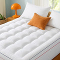 Bedsure Twin Mattress Topper - Pillow Top Mattress Pad Cover with Deep Pocket Fits up to 21 Inches, Plush Soft Bed Topper for Back Pain Relief, Overfilled with Down Alternative Filling, White