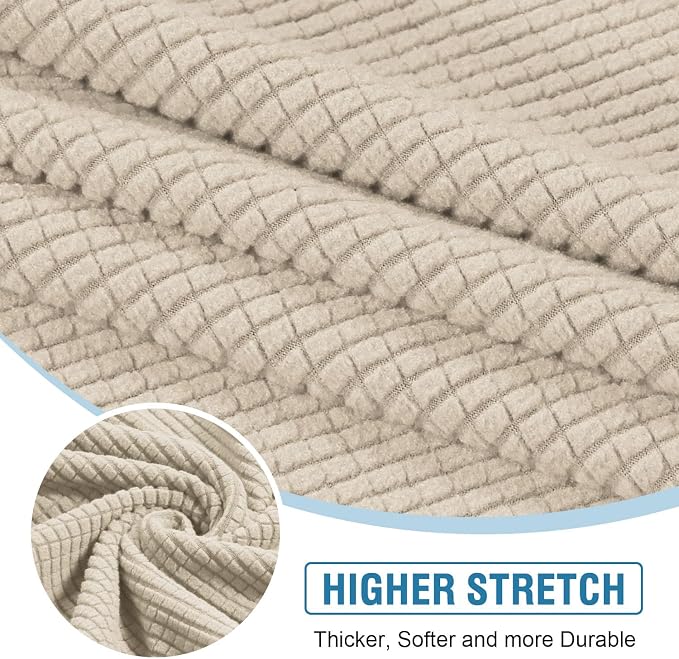 H.VERSAILTEX Sectional Couch Covers 3 Pieces Sofa Seat Cushion Covers L Shape - Image 4