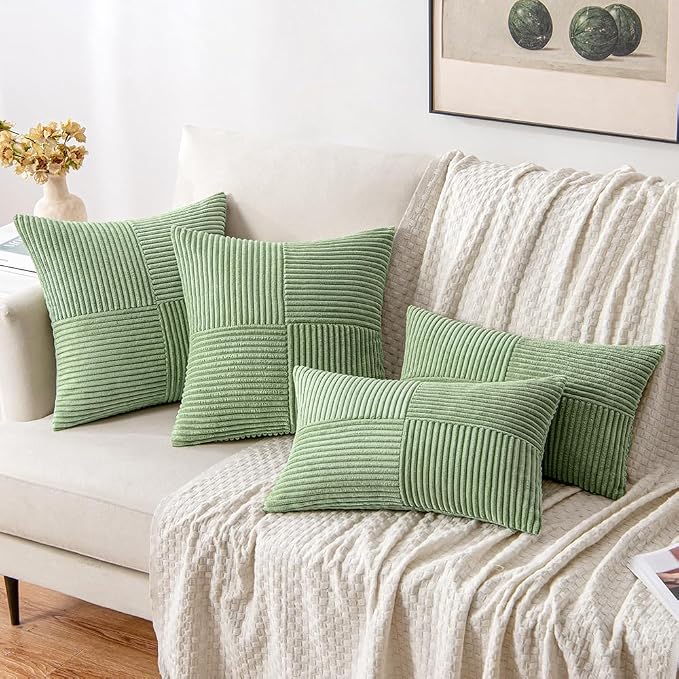 MIULEE Sage Green Decorative Throw Pillow Covers - Image 4