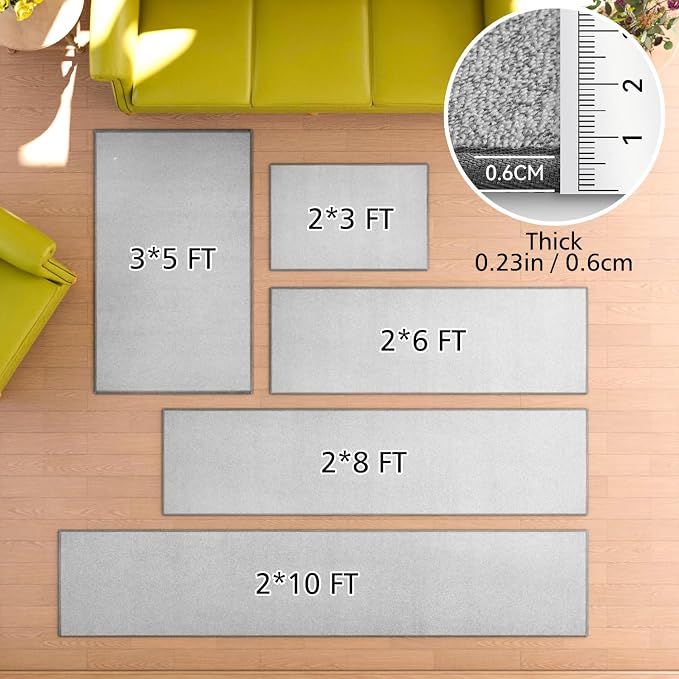 Area Rug with Non Slip Rubber Backing, Washable Soft Floor Carpet - Image 2