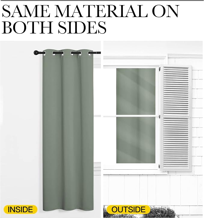 NICETOWN Sage Green Room Darkening Curtains - Image 6