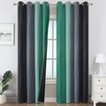 Black and Green Ombre Blackout Curtains 90 Inches Long | Gradient Curtains by ESTELARTEXTILER