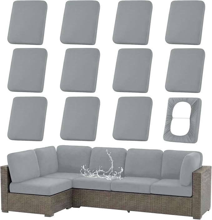 Waterproof Outdoor Cushion Covers, Stretch Patio Slipcovers | UV Resistant by hyha