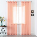 DUALIFE Coral Curtains 84 Inches Long for Living Room Set of 2 Panels Grommet Transparent Coral Sheer Curtains for Bedroom Decor Dining Area Decorations 52x84 Inch Length