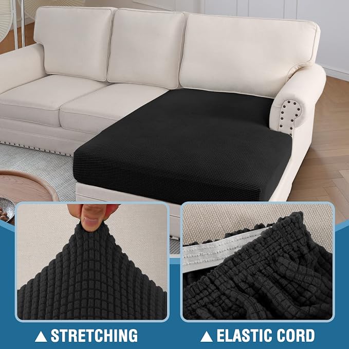 H.VERSAILTEX Sectional Couch Covers 1 Piece Chaise Slipcover L Shape Separate - Image 6