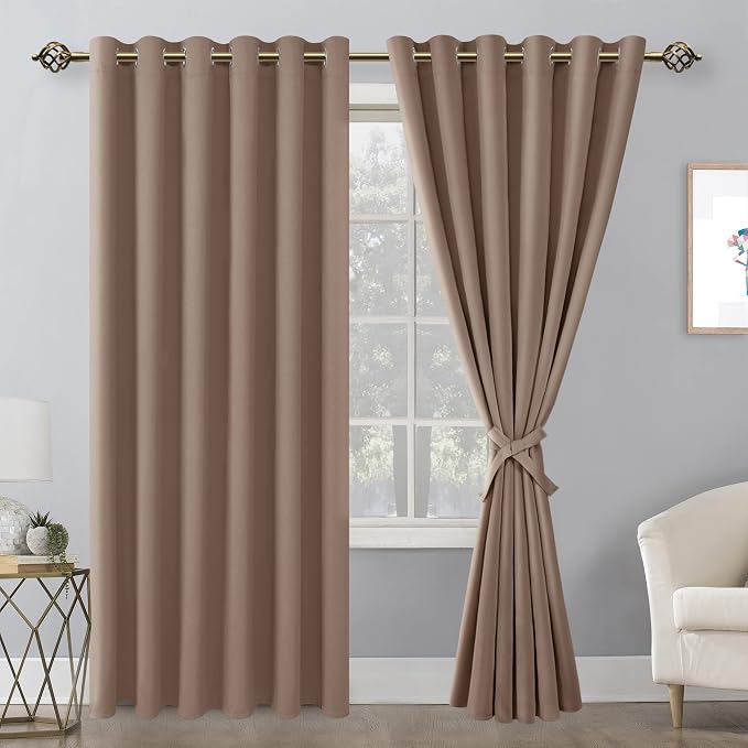 Blackout Curtains for Bedroom, Cappuccino, 70 x 84 Inches, 2 Panels | Thermal - Image 8