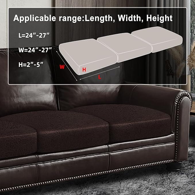 ANARACHON Leather Look Couch Cushion Covers Sofa Seat Slipcovers Sets Couches - Image 3