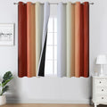 Burnt Orange and Greyish White Ombre Blackout Curtains 52Wx54L Inch Long | by ESTELARTEXTILER