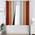 Burnt Orange and Greyish White Ombre Blackout Curtains 52Wx45L Inch Long | by ESTELARTEXTILER