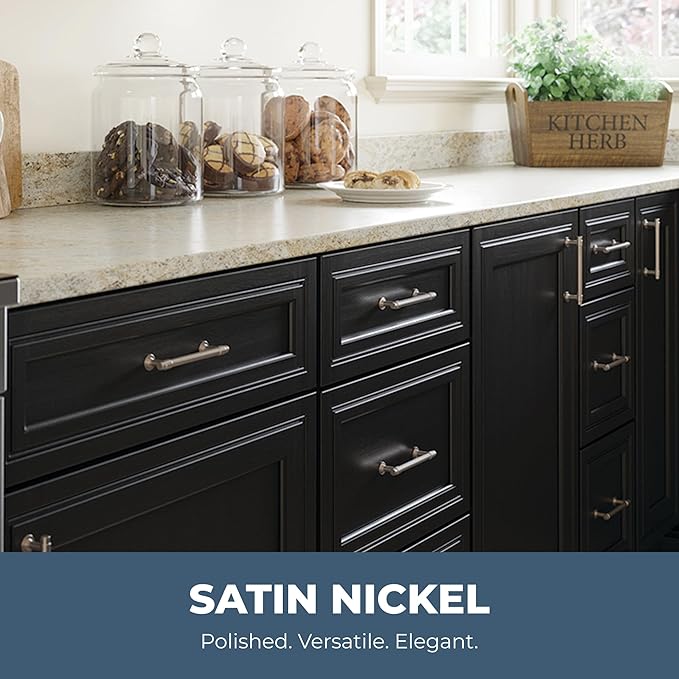 Franklin Brass - Francisco Satin Nickel Cabinet Handles 4 Inch (4") Hole Center Pulls | Easy Install, Durable Hardware for Kitchen Cabinet Door, Drawers, Dresser Pull, Furniture (10 Pack)