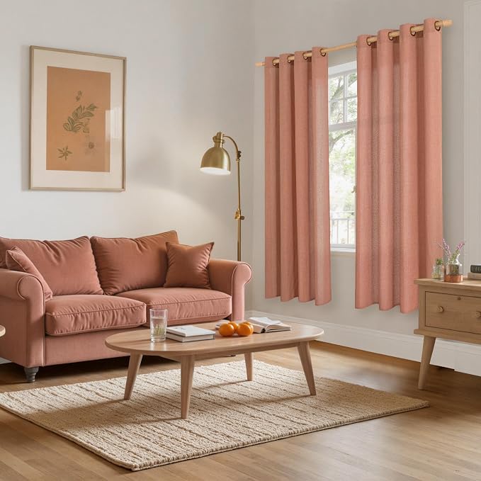 YoungsTex Terracotta Linen Curtains 72 Inch Length - Image 2