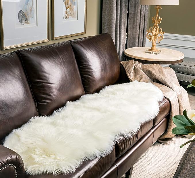 SERISSA 2x6 Fluffy White Faux Fur Area Rug - Image 7