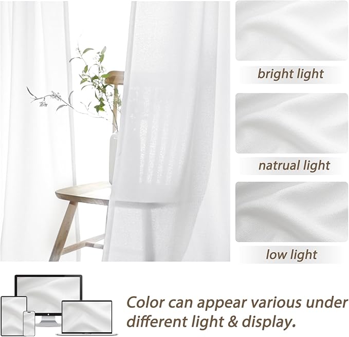 Cute White Sheer Curtains 96 Inches Long - Image 5