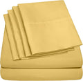 King Size Bed Sheets - 6 Piece 1500 Supreme Collection Fine Brushed Microfiber Deep Pocket King Sheet Set Bedding - 2 Extra Pillow Cases, Great Value, King, Yellow