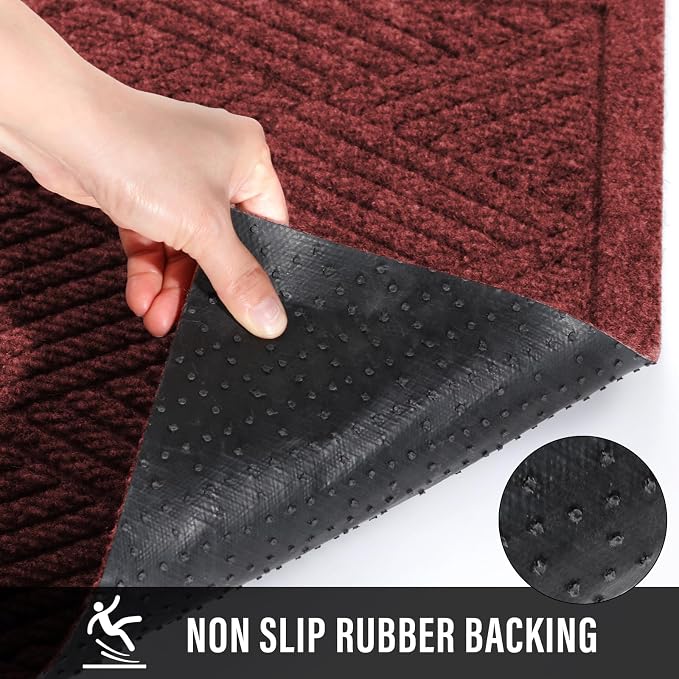 Sturdy Front Door Mat, Absorbent Muddy Dirt Resist Welcome Door Mats Outdoor - Image 4