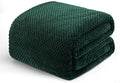Exclusivo Mezcla Soft Waffle Fleece Bed Blanket Twin Size, Forest Green | by ExclusivoMezcla