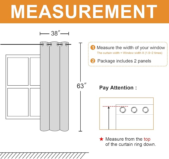 Blackout Curtains for Bedroom, Peacock Teal, 38 x 63 Inch, 2 Panels | Thermal - Image 7