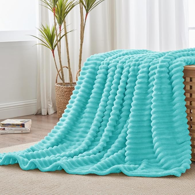 BEDELITE Striped Fleece Throw Blanket, Soft Cozy, Lightweight Warm, - Image 7