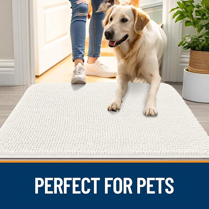 OLANLY Dog Door Mat for Muddy Paws 59x24, Super Absorbent Chenille Mud Mat | - Image 6