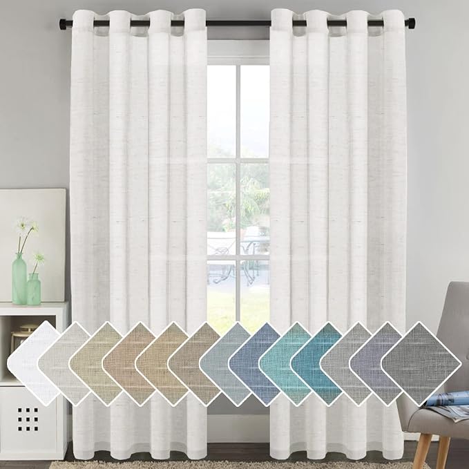 H.VERSAILTEX Linen Curtains Flax Linen Blended Curtain Panels by HVERSAILTEX
