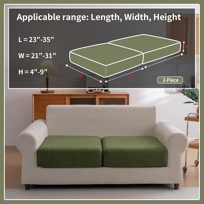 OHSIO Sectional Couch Covers, Wear Resistant Stretch Sofa Covers Washable Soft - Image 2