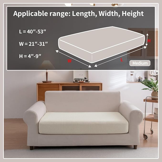 OHSIO Sectional Couch Covers, Wear Resistant Stretch Sofa Covers Washable Soft - Image 2