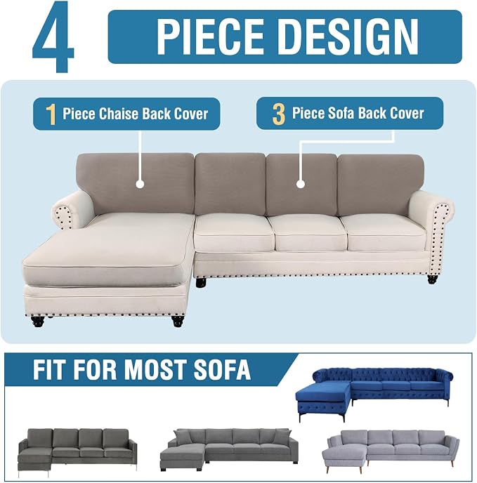 H.VERSAILTEX Backrest Cushion Covers Sectional Couch Back Cushion Covers - Image 8