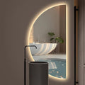 Half Moon Mirrors for Wall, LED Bathroom Mirrors with Lights-Anti-Fog Wall Mirror,Touch Switch Backlit Bathroom Mirror-3 Colors-Dimmable Brightness, Memory