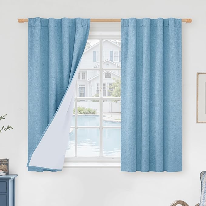 Linen 100% Blackout Window Curtains by LAMIT