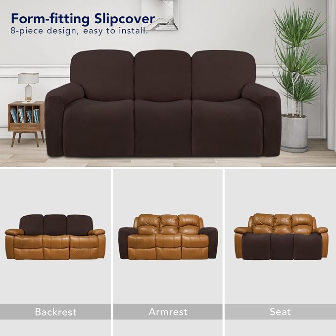 PureFit Super Stretch 3 Seats Recliner Sofa Couch Cover - Image 4