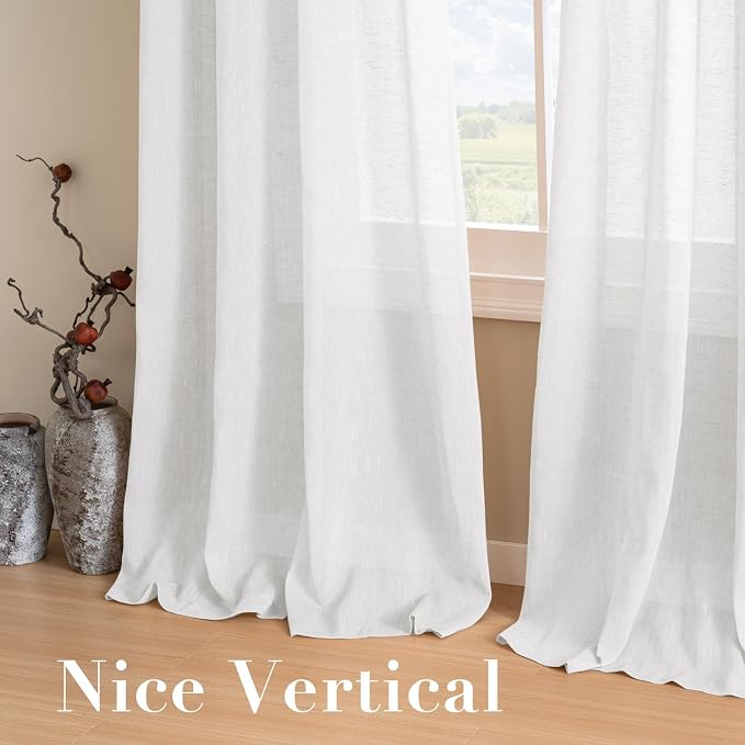 H.VERSAILTEX Linen Curtains Flax Linen Blended Curtain Panels - Image 7