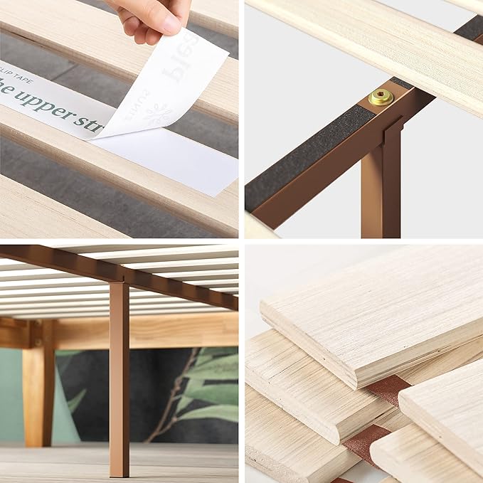 ZINUS Moiz Wood Platform Bed Frame, Wood Slat Support, No Box Spring Needed, Easy Assembly, Natural, Twin