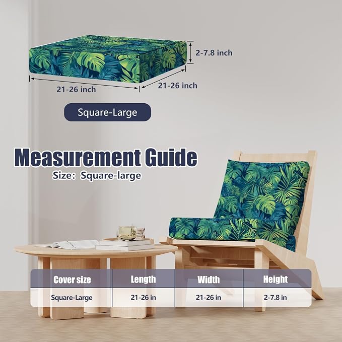 8Pcs Outdoor Cushion Covers, Stretch Patio Furniture Couch Chair Slipcovers | - Image 2